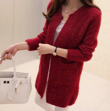 Women’s Long Sleeve Knit Cardigan with Pockets in 6 Colors S-2XL - Wazzi's Wear