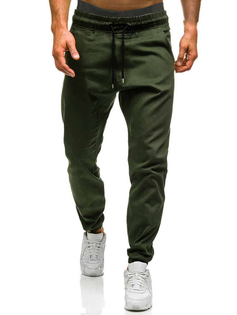 Men’s Cotton Joggers with Drawstring and Pockets in 4 Colors M-3XL - Wazzi's Wear