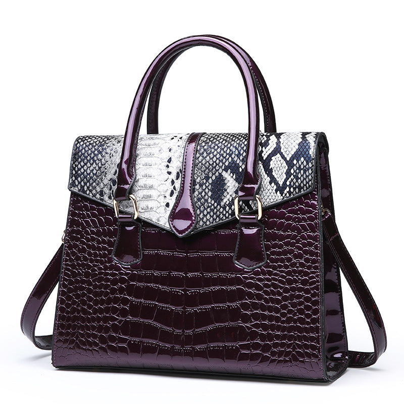 Women’s Serpentine Large Capacity Hand Shoulder Bag in 4 Colors - Wazzi's Wear