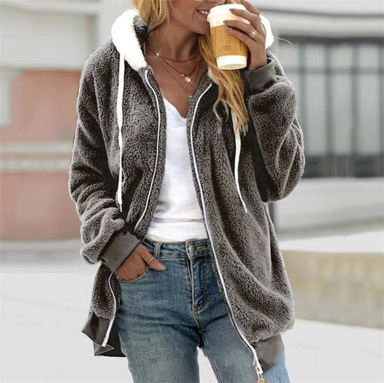 Women’s Plush Hooded Fall Jacket