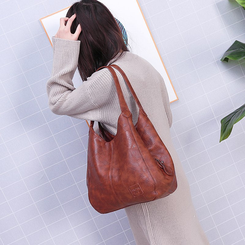 Women’s Large Capacity Hand Shoulder Bag in 4 Colors - Wazzi's Wear