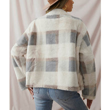 Load image into Gallery viewer, Women&#39;s Plaid Plush Long Sleeve Jacket with Pockets XS-2XL - Wazzi&#39;s Wear