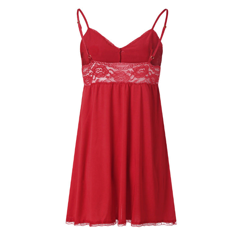 Women’s Satin and Lace Lingerie Sling Dress in 3 Colors S-XXXL - Wazzi's Wear