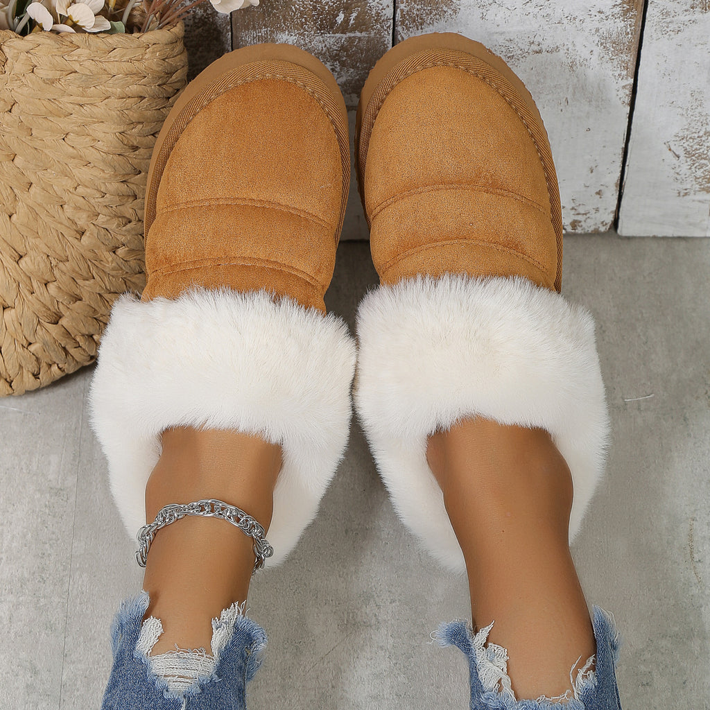 Women’s Plush Thick-Soled Slippers in 3 Colors - Wazzi's Wear