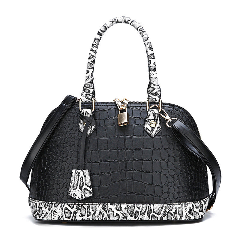 Women’s Snakeskin Leather Handbag in Red or Black - Wazzi's Wear