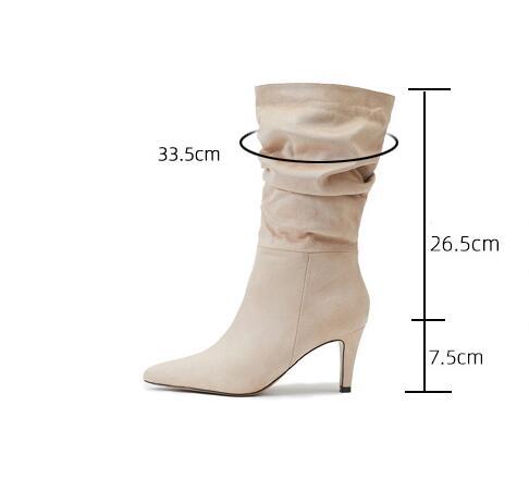 Women's Suede Pointed Toe Stiletto Boots