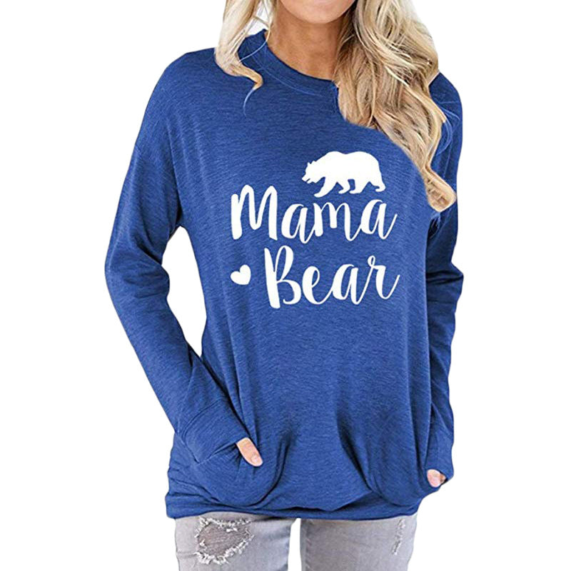 Women’s Long Sleeve Mama Bear Top with Pockets in 10 Colors S-XXL - Wazzi's Wear