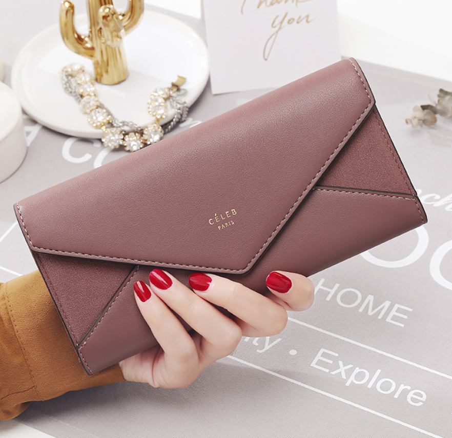 Women’s PU Leather Envelope Wallet in 5 Colors - Wazzi's Wear