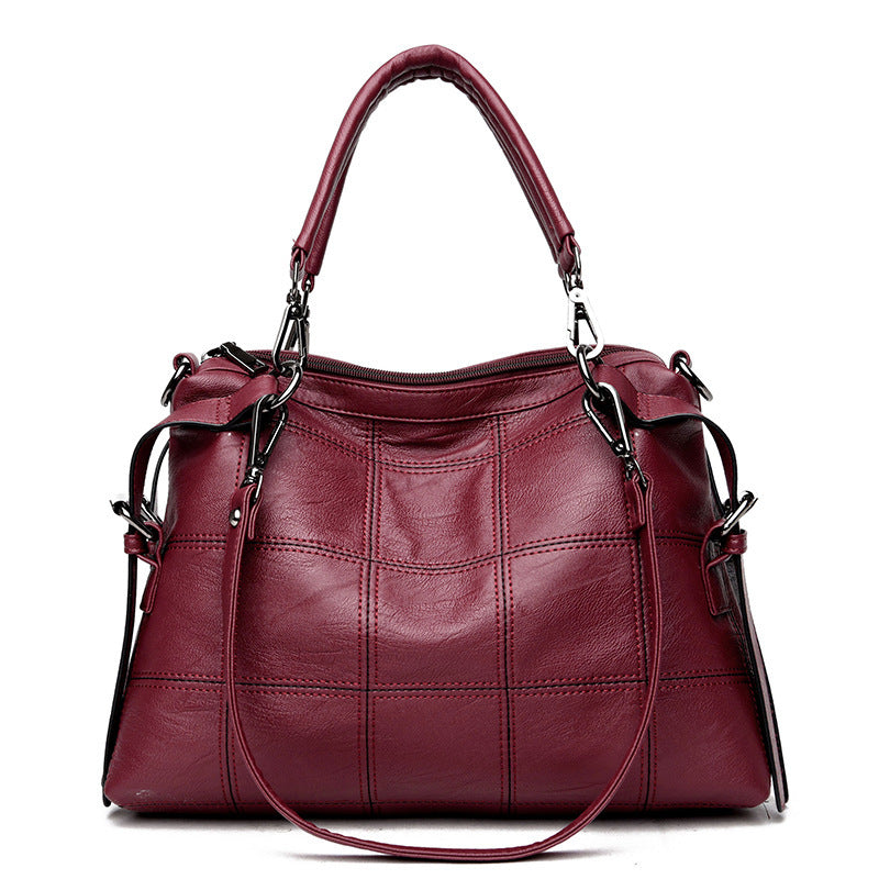 Women’s Square Pattern Fashion Hand Shoulder Bag in 4 Colors - Wazzi's Wear