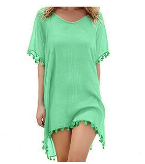 Women’s One Size Fringed Beach Cover-Up in 21 Colors - Wazzi's Wear