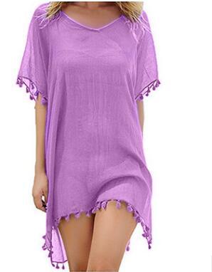 Women’s One Size Fringed Beach Cover-Up in 21 Colors - Wazzi's Wear