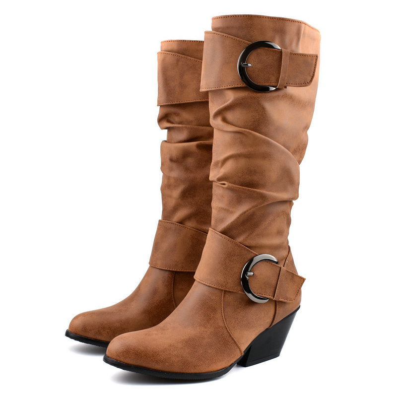 Women’s Martin Boots with Thick Heel in 3 Colors - Wazzi's Wear