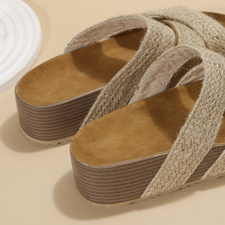 Women’s Woven Cross-Strap Sandals in 6 Colors - Wazzi's Wear