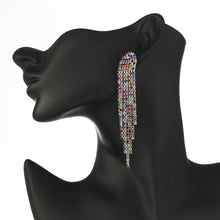 Load image into Gallery viewer, Women’s Rhinestone Tassel Earrings in 4 Colors - Wazzi&#39;s Wear