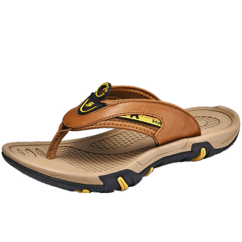 Men's Leather Non-Slip Flip Flop Sandals in 3 Colors