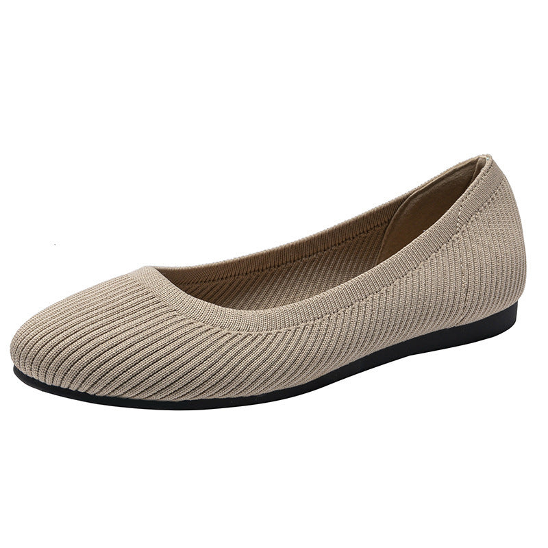 Women’s Solid Color Slip On Flats with Round Toe