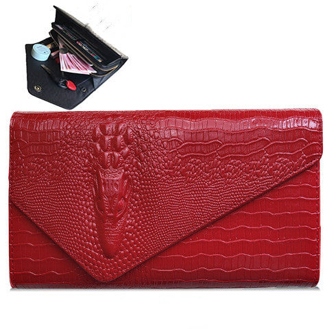 Women's Crocodile Pattern Clutch in 3 Colors - Wazzi's Wear