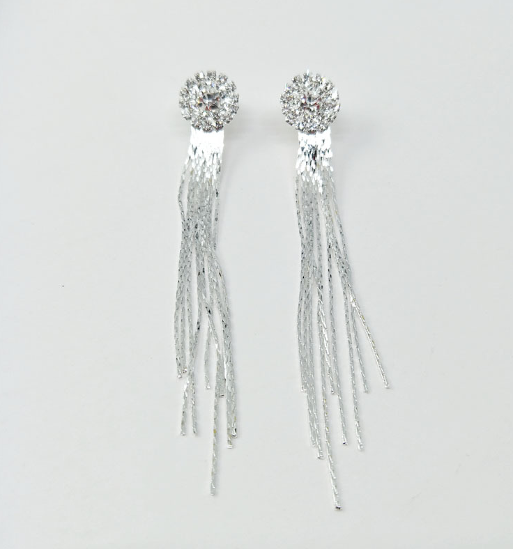 Women’s Long Tassel Crystal Earrings - Wazzi's Wear