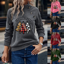 Load image into Gallery viewer, Women’s Christmas Long Sleeve Top with Decorative Buttons in 5 Colors S-XXL - Wazzi&#39;s Wear