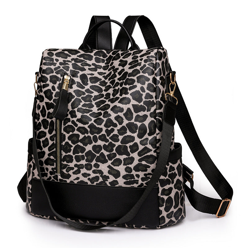 Women’s Waterproof Leopard Print Fashion Shoulder Bag Backpack