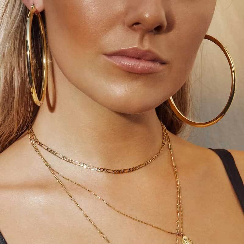 Grandes boucles d'oreilles créoles pour femmes