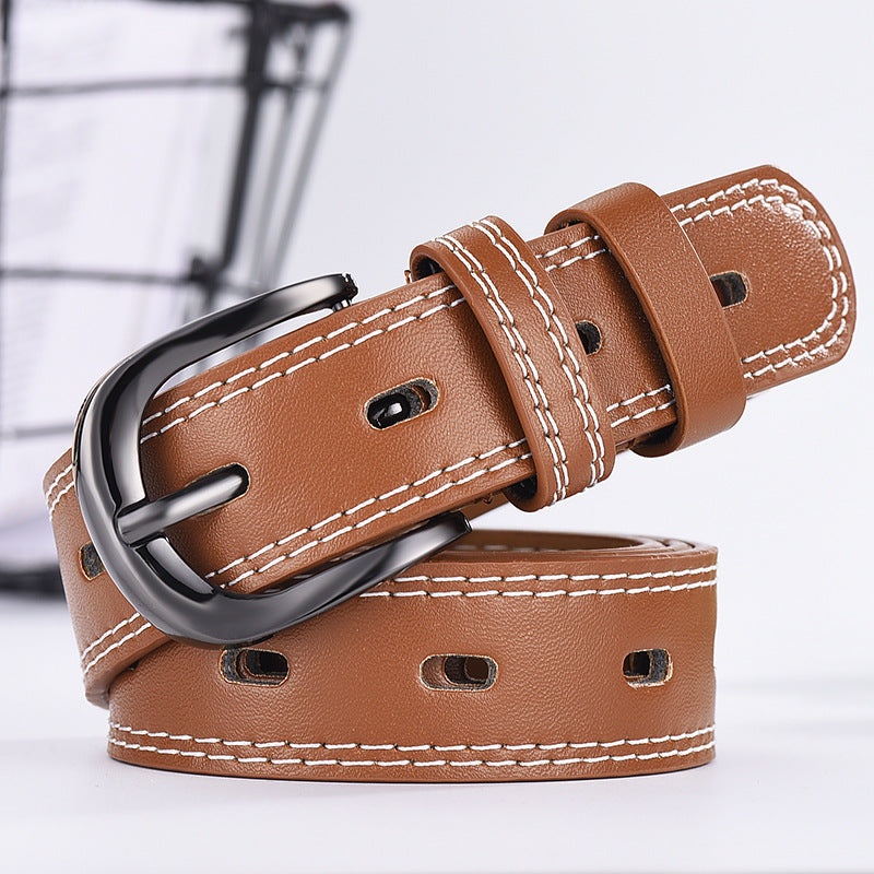 Unisex PU Leather 3’5” Belt in 4 Colors - Wazzi's Wear