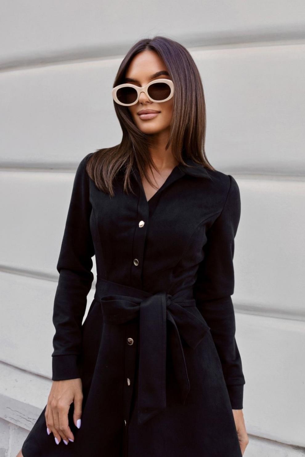 Womens Loose Plus-Size Lace-Up Dress