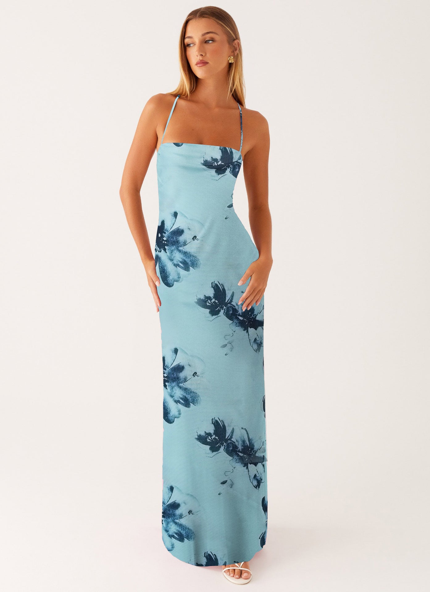 Womens Printed Sleeveless Strap Bodycon Dress