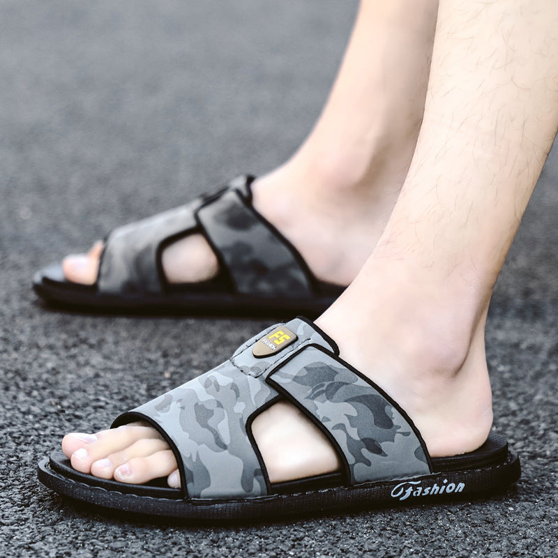 Non-Slip Soft Sole Leather Slip-On Men’s Sandals