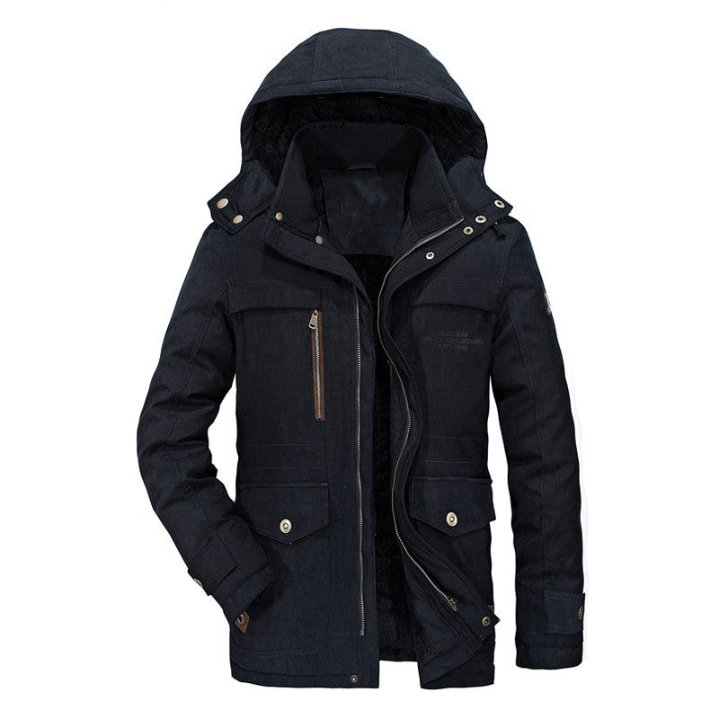 Hooded Fleece-Lined Men’s Jacket with Pockets