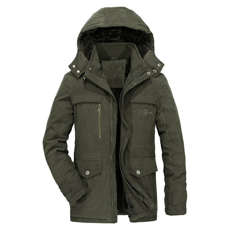 Hooded Fleece-Lined Men’s Jacket with Pockets