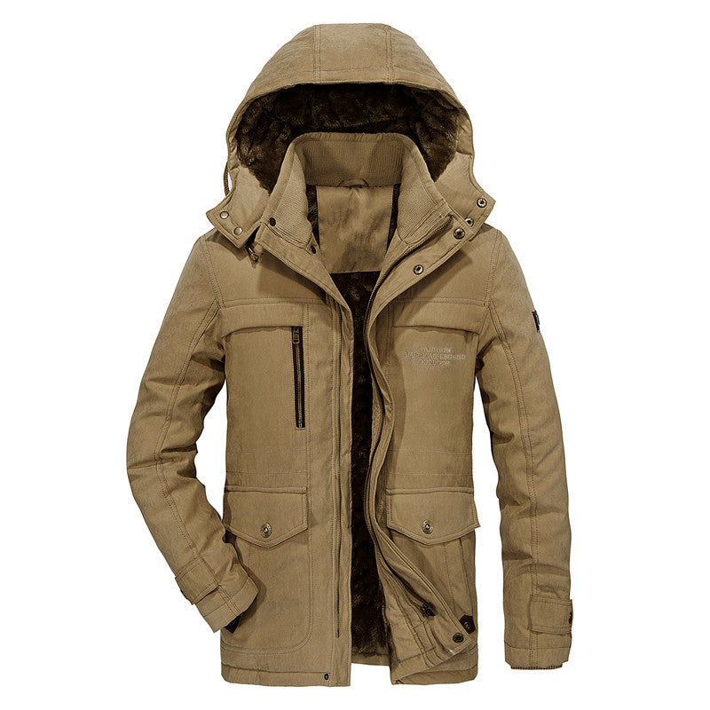 Hooded Fleece-Lined Men’s Jacket with Pockets