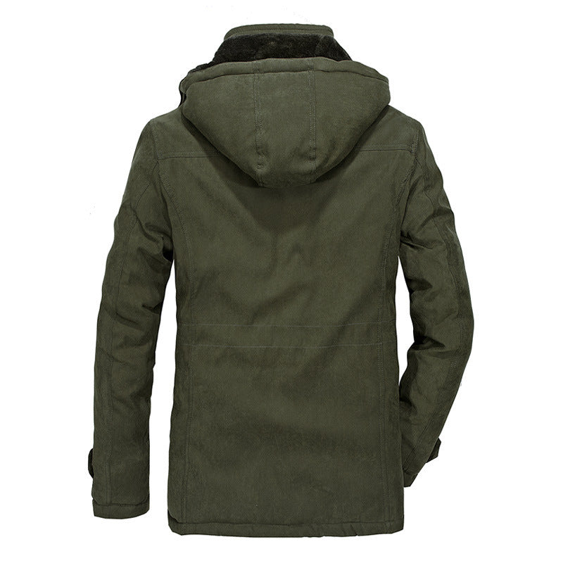 Hooded Fleece-Lined Men’s Jacket with Pockets