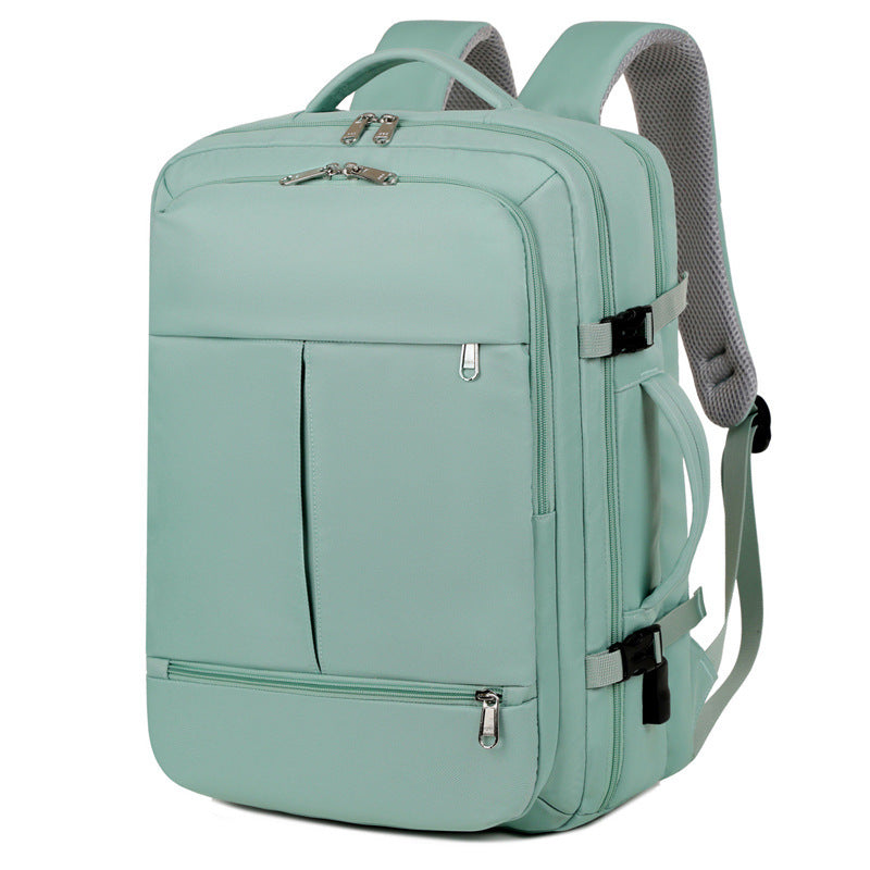 Large Capacity Solid Colour Waterproof Backpack with USB Port