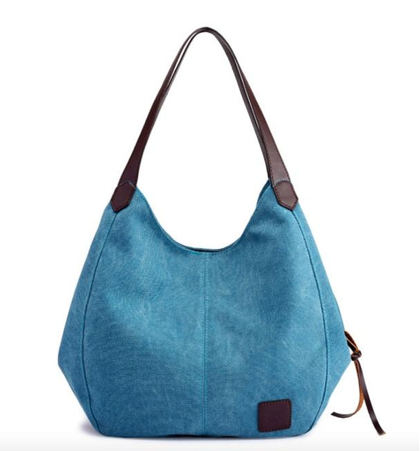 Women’s Canvas Shoulder Tote Bag in 8 Colors - Wazzi's Wear