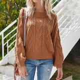 Round neck pullover sweater