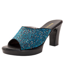 Load image into Gallery viewer, Women&#39;s Rhinestone Open Toed High Heel Shoes in 3 Colors - Wazzi&#39;s Wear