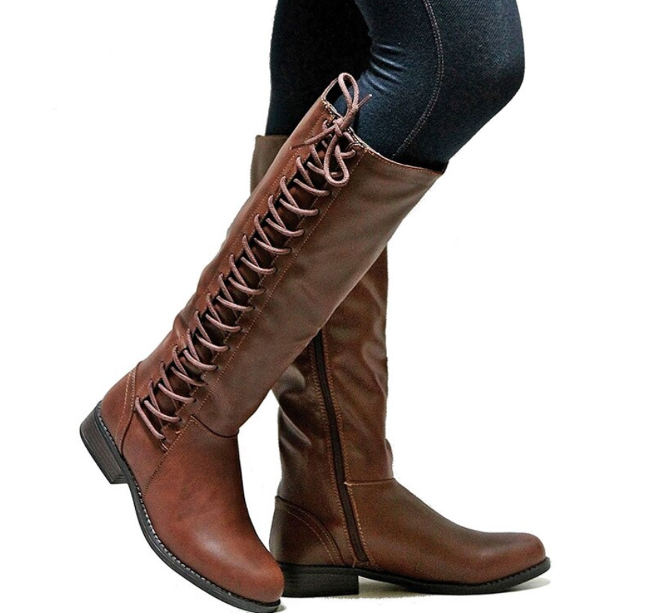 Women’s Knee High Boots with Side Zipper in 3 Colors - Wazzi's Wear