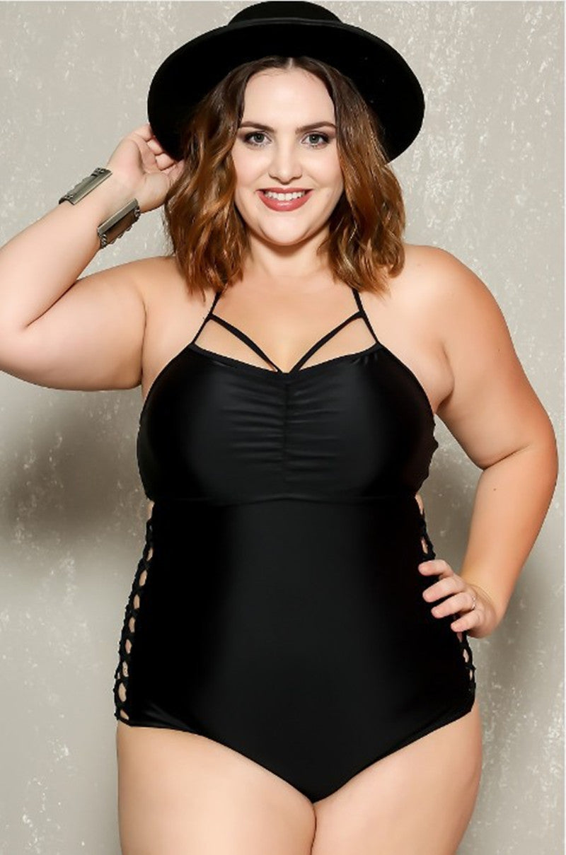 Women’s Plus Size One Piece Swimsuit in 2 Colors XL-5XL - Wazzi's Wear