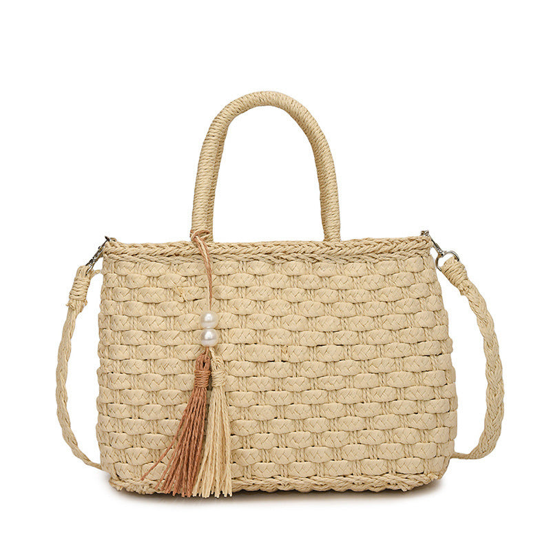 Women's Woven Hand Bag with Shoulder Strap