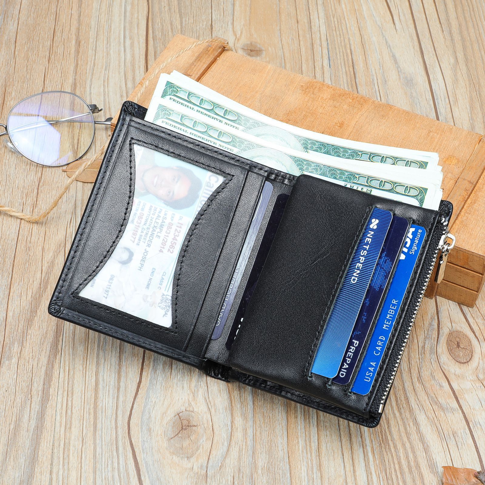 Men's Black Leather Wallet