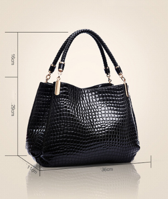 Women’s Crocodile Pattern Hand Shoulder Bag in 3 Colors - Wazzi's Wear