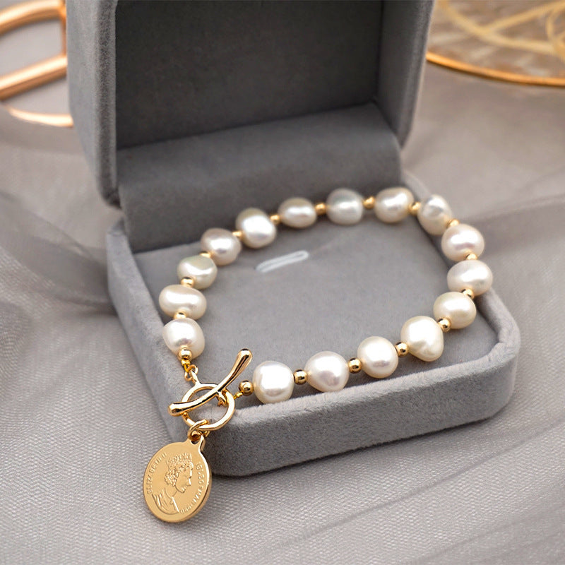 Pearl bracelet store 14k gold