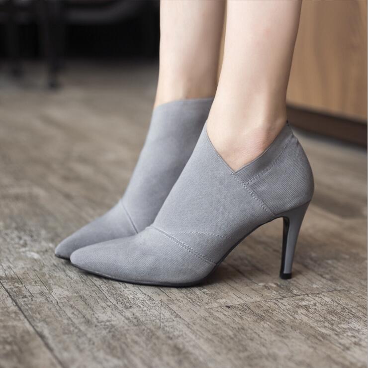 Women’s Chic Pointed Toe Ankle-Height Stiletto Boots