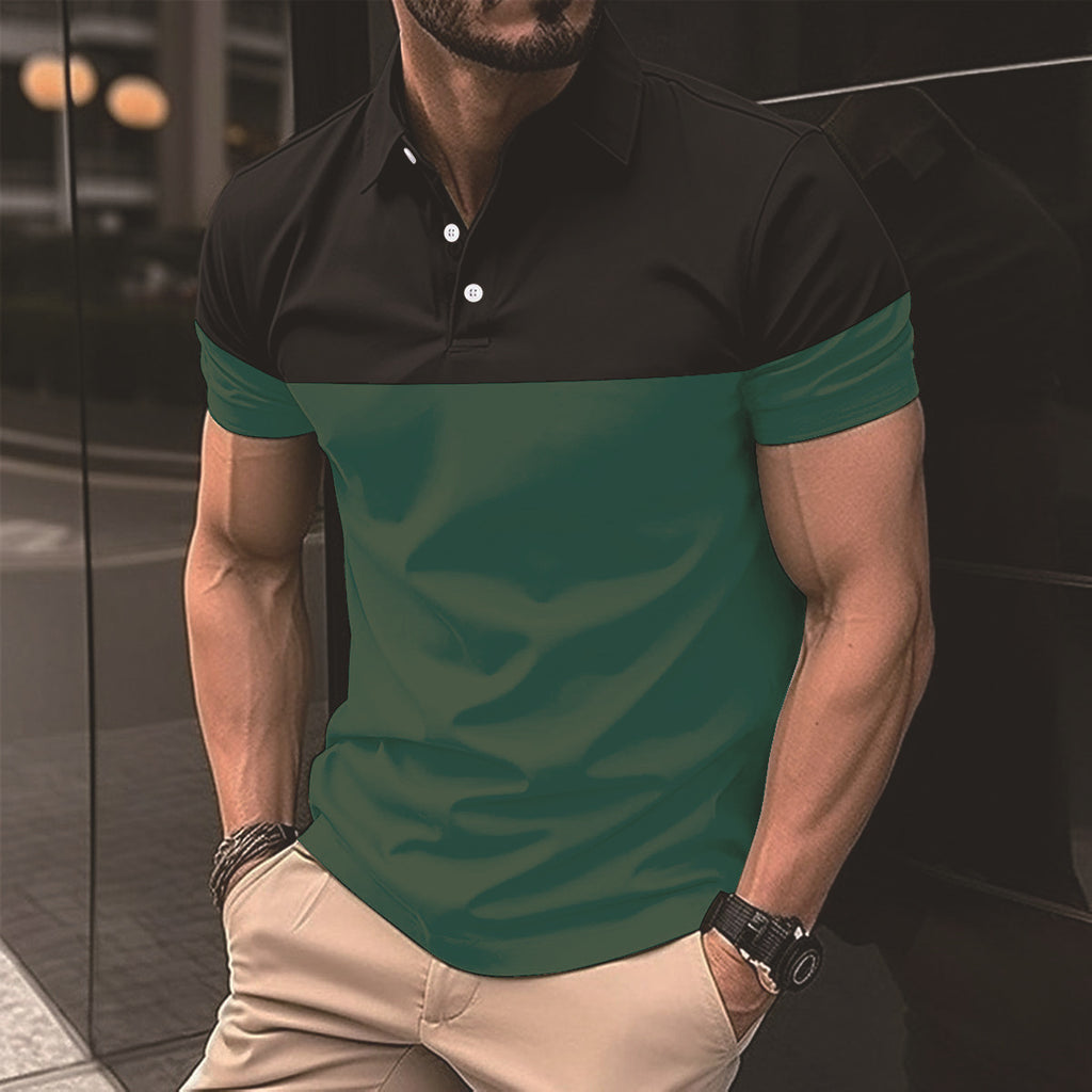 Men's Casual Colorblock Polo Shirt in 8 Colors S-XXXL - Wazzi's Wear
