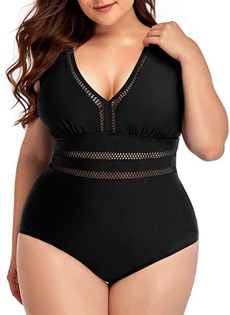 Women's One Piece Swimsuit with Mesh S-5XL - Wazzi's Wear