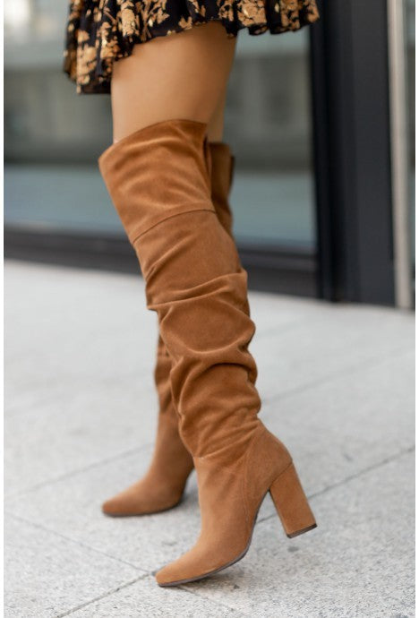 Women’s Suede High Heel Pointed Toe Over the Knee Boots