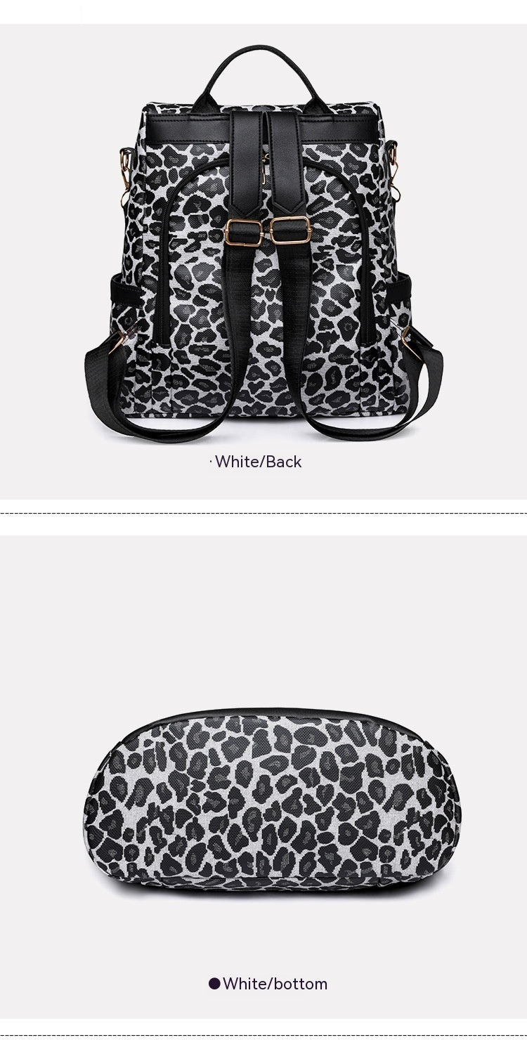 Women’s Waterproof Leopard Print Fashion Shoulder Bag Backpack