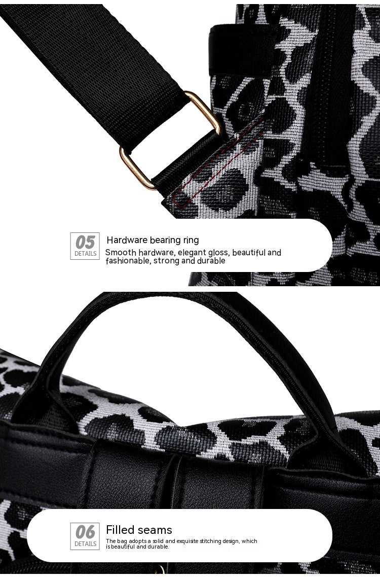 Women’s Waterproof Leopard Print Fashion Shoulder Bag Backpack