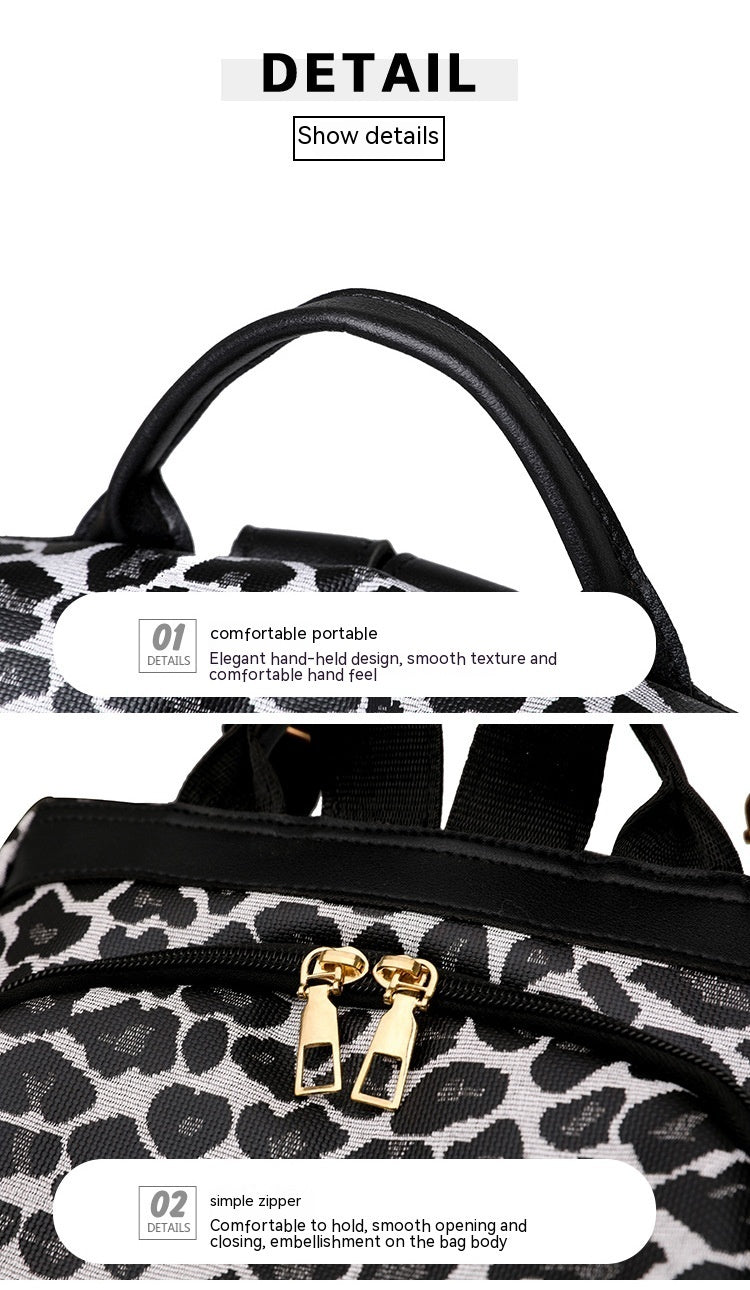 Women’s Waterproof Leopard Print Fashion Shoulder Bag Backpack